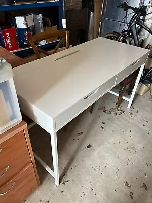 White Ikea Desk With Side Drawers Cabinet • £20