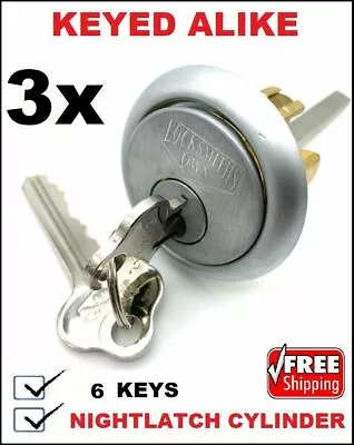 3 X  NIGHTLATCH 201 Rim Cylinder Barrel Suits Lockwood Yale WHITCO Locks 6 X Key • $96.30