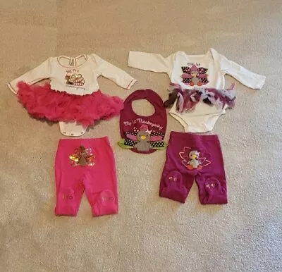 Koala Baby Kids My First 1st Thanksgiving Baby Girl Outfits Sets And Bib! 3-9 Mo • $25