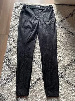 Reiss Size 10 Black Jacquard Slim Leg Trousers  • £12.99