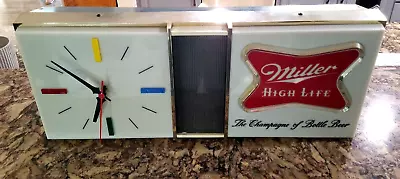 1960's Lakeside Plastics Miller High Life Motion Clock Ad Disco Bar Light Sign. • $425