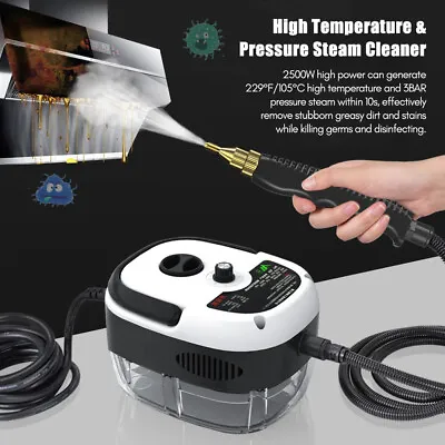 2500W High Temp Pressurized Steam Cleaner Machine Kitchen Portable Handheld B0C6 • $43.98