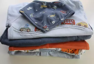 £7.99 • Buy Next Baby Boy 0 To 3 Months Tops Bottom Bib Blue And Orange Clothes Bundle