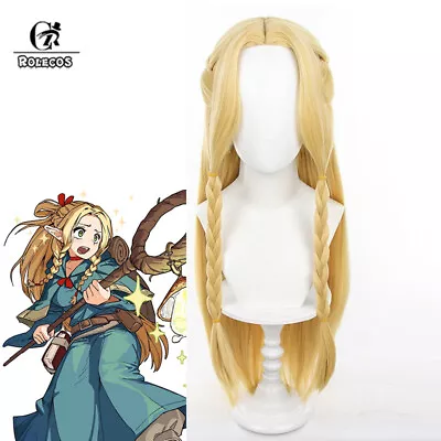 Delicious In Dungeon Marcille Donato Cosplay Wigs 80cm Blonde Synthetic Hair • $25.75