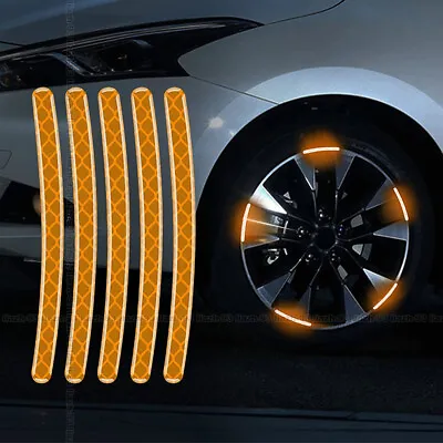 20x Orange Reflective Sticker Wheel Hub Rim Stripe Tape Decal For Car Motorcycle • $3.84