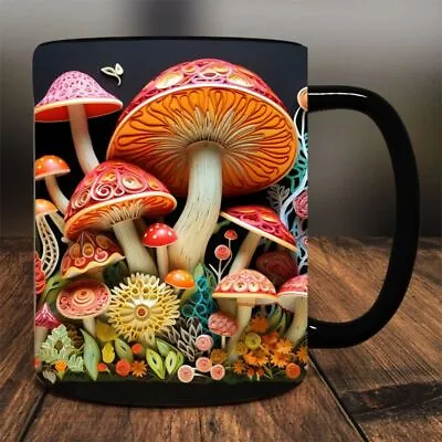 With Magic Mushrooms Ceramic Coffee Mug Creative Space Design Mugs Tea Cup • £11.17