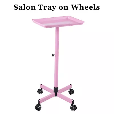 Salon Tray Cart PREM Aluminum Tattoo Tray Rolling Trolley Adjustable Height Z6Z3 • $56.64