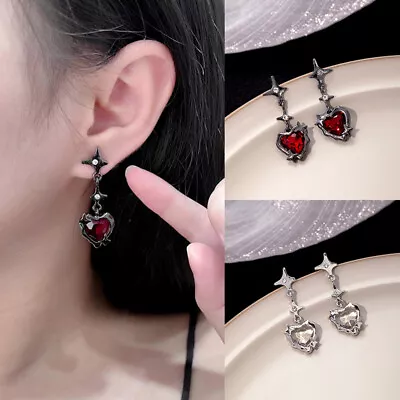 Goth Liquid Heart Cross Star Pendant Earrings Women Zircon Love Earring BJ • £2.78