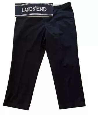 Lands End Mens *46Tx31* Traditional Fit Comfort Waist Black Cotton Chino Pants • $12.60