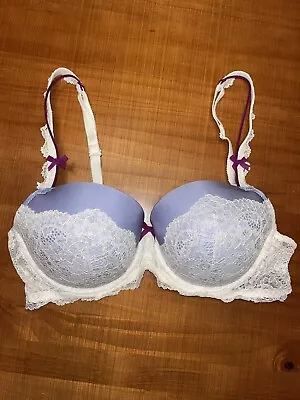 Victoria's Secret Dream Angels Lace Bra 36D Purple And Cream • $24.99