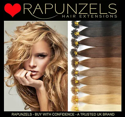 16  Pre Bonded Keratin U Tips Hair Extensions 1g Or 0.5g Double Drawn Rapunzels • £22.99