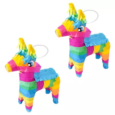 Mini Donkey Pinatas 2 Pcs Mexican Toy For Cinco De Mayo Party Decorations • $9.38