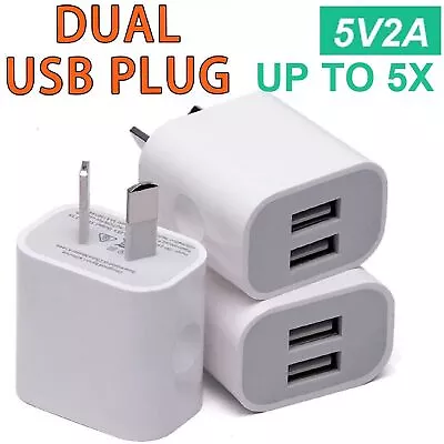 1-3pcs 5V2A Dual USB Fast Charger 2 Port Travel Phone Wall Charger AC Adapter AU • $7.10