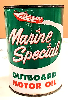 Rare Vintage MARINE SPECIAL OUTBOARD Motor Oil 1 Qt. Can Quart - Morrison Oil Co • $65