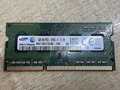 Samsung 4GB DDR3 Laptop Memory PC3L-12800S 1600Mhz RAM SODIMM M471B5173DB0-YK0 • £5.85