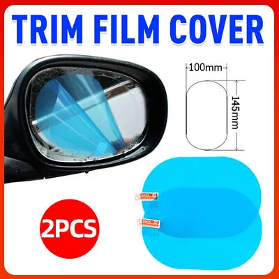 $3.46 • Buy 2PCS Fog Anti-glare Car Rearview Mirror Trim Film Cover Rainproof Accessories AU