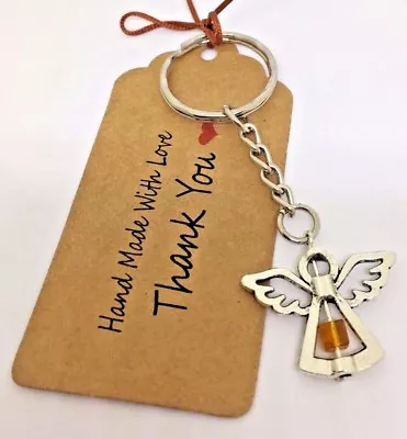 £3.99 • Buy November Birthstone Topaz Guardian Angel Keyring Lucky Charm Keepsake Gift Biker