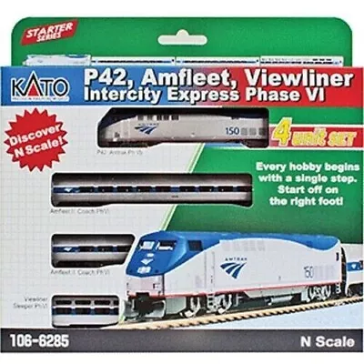 KATO ~ New 2024 ~ N Scale ~ Amtrak Intercity Express Amfleet Viewliner ~106-6285 • $138.72