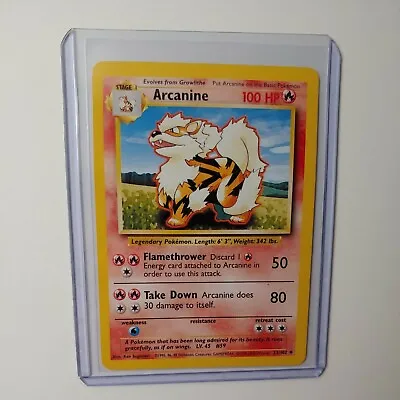 $9.98 • Buy 4th Print Base Set Arcanine 23/102 Uncommon Pokemon Card NM Near Mint