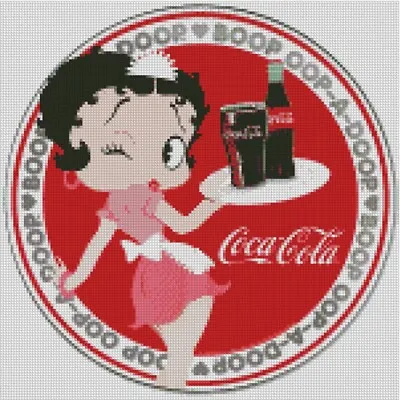 £4.50 • Buy Cross Stitch Pattern, Chart, Coca Cola, Coke, Betty Boop, Waitress