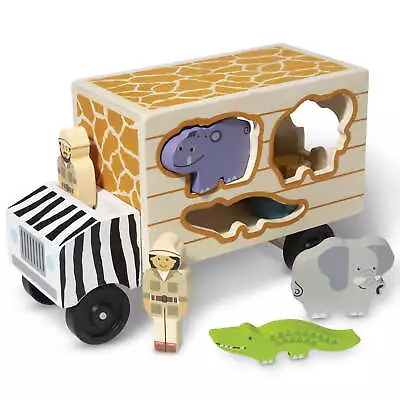 Melissa & Doug Animal Rescue Shape-Sorting Truck - Wooden Toy With 7 Animals • $22.39
