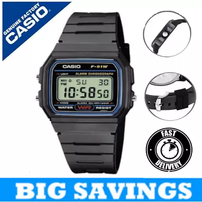 View Details Original Casio Class Digital Watch With Resin Strap In Black -Water Splush F91 • 4.69£