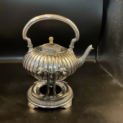 Wilcox Quadruple Plate Meridian Conn Tilting Teapot On Stand 9x10 1/2 In • $70