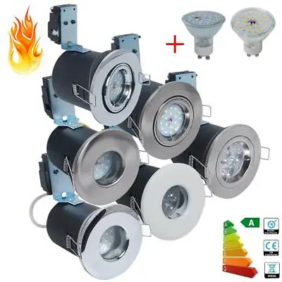 £3.79 • Buy 4/1x Fire Rated / IP65 Bathroom GU10 LED Recessed Ceiling Spotlights Downlights