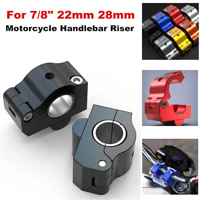 7/8'' 22mm 28mm Motorcycle HandleBar Riser Handle Fat Bar Mount Clamps Universal • $25.35