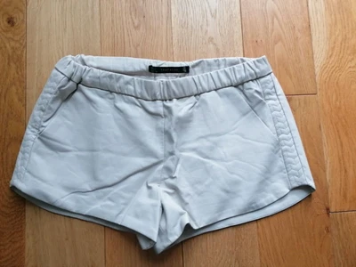 $12.19 • Buy ZARA 'Trf' Ladies Cream Faux Leather Shorts - Size Small