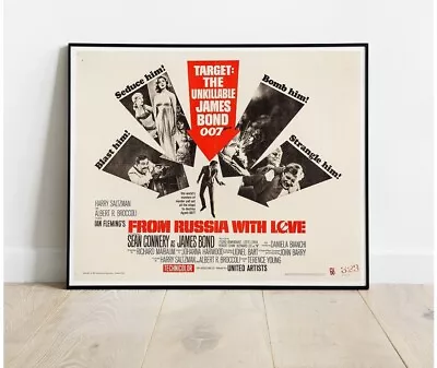 JAMES BOND FROM RUSSIA WITH LOVE #5 SEAN CONNERY REPRO Film Poster 30  X 24  • £11.99