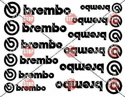 12 Brembo Decal Sticker Vinyl Caliper Brake Black Heat Resistant 6 Sizes Pairs • $9.99