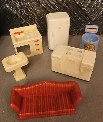 Doll House Furniture Lot. Couch Fridge Sink StoveVintage Washer Accessories  • $2.99