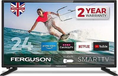 £177.77 • Buy Ferguson F2420RTS -12 Volt 24 Inch Smart 12-volt LED TV With Streaming Apps Catc