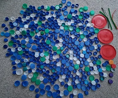 Plastic Milk Water Bottle Tops Lids Caps Kids Art Craft School Project Over 475  • £14.99