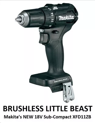 Makita XFD11 LXT 18v Lithium-Ion Sub-Compact Brushless Cordless 1/2 Driver-Drill • £129.99