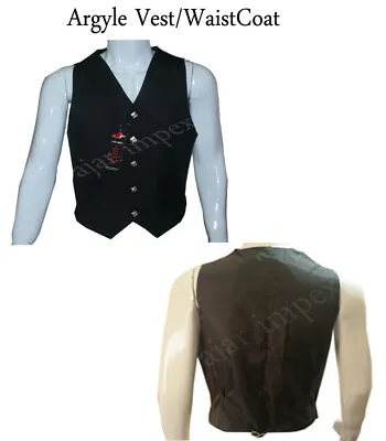 ARGYLE WAIST COAT -VEST/ SCOTTISH KILT VEST Charlie Waist Coat Vest • $19.99