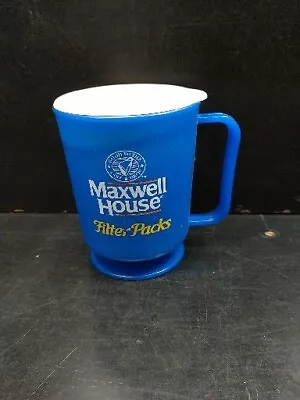 Vintage Maxwell House Coffee Filter Packs Plastic Travel Mug W/Lid 12oz • $26.99