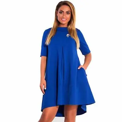 $0.99 • Buy Women Zip Back Stretch Dress Evening Party Cocktail Dress Plus Size Dresses