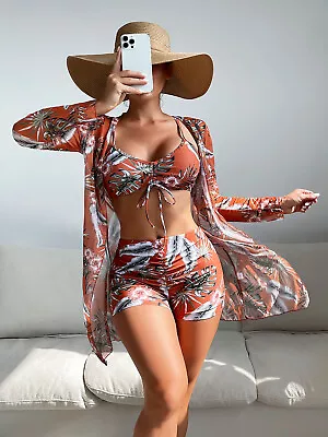 Women Bikini Sexy Set Swimwear Cover Up Ladies Long Sleeve Padded Swimsuit • $28.55