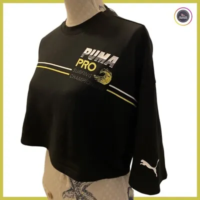 $133.17 • Buy Puma X Fenty By Rihanna Cropped Crew New Swearshirt T-shirt Black UK 10
