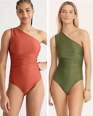 J Crew Women's Ruched One-shoulder One-piece Swimsuit - Choice Of Color - NWT • $30