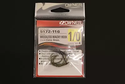 Owner 5172 Wacky Hooks - Weedless - Size 1/0 5172-116 Drop Shot Hooks • $4.99