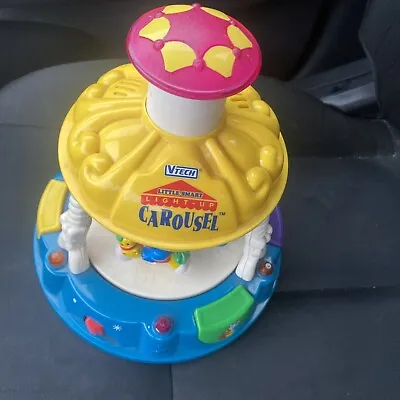 Vintage Vtech Little Smart Light Up Musical Animal Carousel Learn Shapes As Is • $15.51