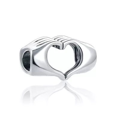 Heart Hands S925 Sterling Silver Bead Charm Mum Wife Daughter Sister Nan Auntie • £9.44