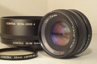 EXCELLENT CARL ZEISS Planar T 50mm F/1.7 AEJ MF Lens W/ HOOD4 55/86 L39 Filter  • $199