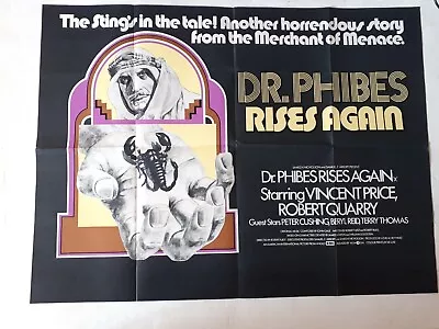 Dr Phibes Rises Again 1972 Original Uk Quad Poster Hammer Horror Vincent Price • £225