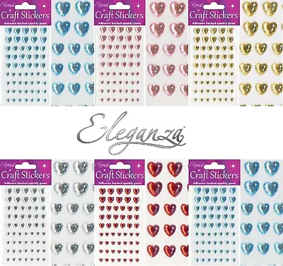 £2.25 • Buy Stickers Craft Crystal Self Adhesive Hearts Sparkly Gem Card Making Invitations