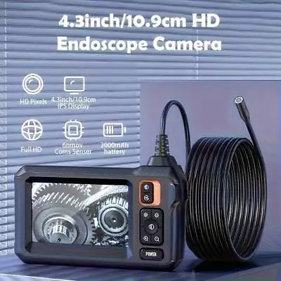 Industrial Endoscope Camera 8mm HD1080P 4.3inch IPS Screen 1080P Pipe Inspection • £29.95