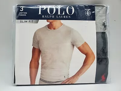 3 Pack POLO RALPH LAUREN Men's S M L XL Slim Fit Crew Neck Short Sleeve T Shirts • $44.95